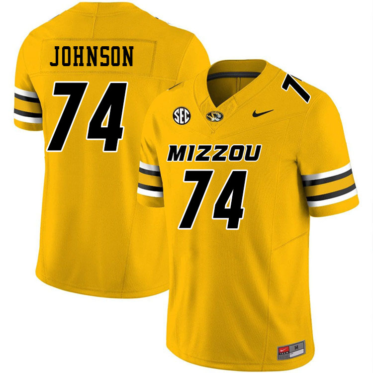 Men #74 Cam'Ron Johnson Missouri Tigers College Football Jerseys Stitched-Gold